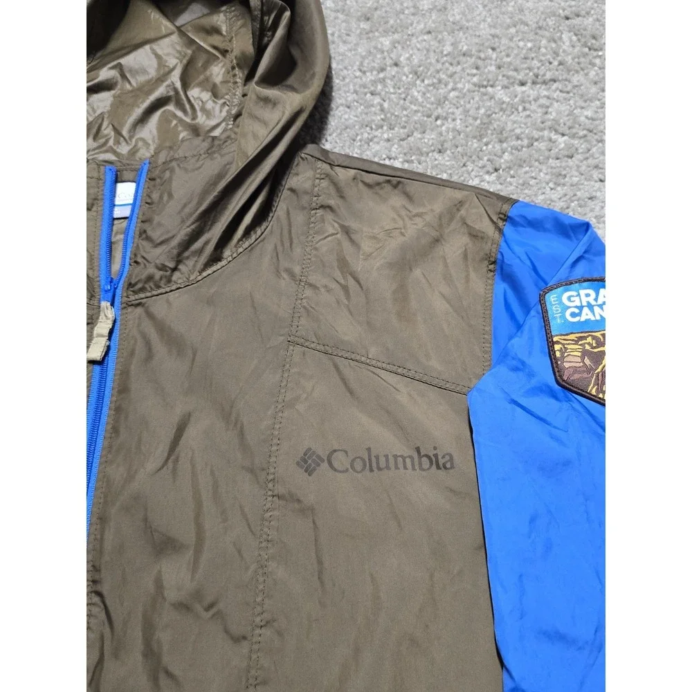 Rare Columbia Grand Canyon Patch Hooded Zip Up‎ Windbreaker Jacket Mens Size S